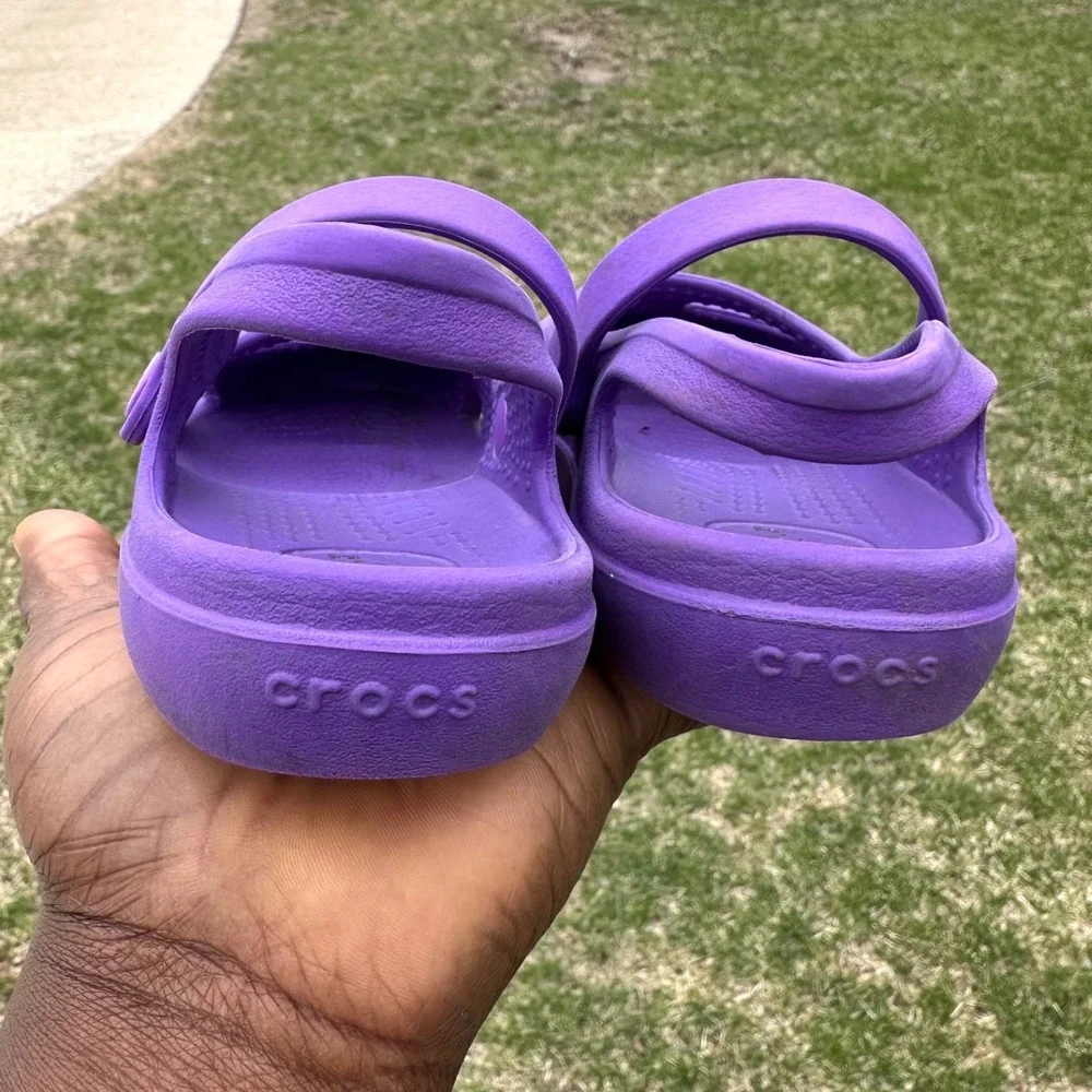 Crocs‎ Shayna Mary Jane Slingback Sandals Toddler Size 12 Purple Shoes